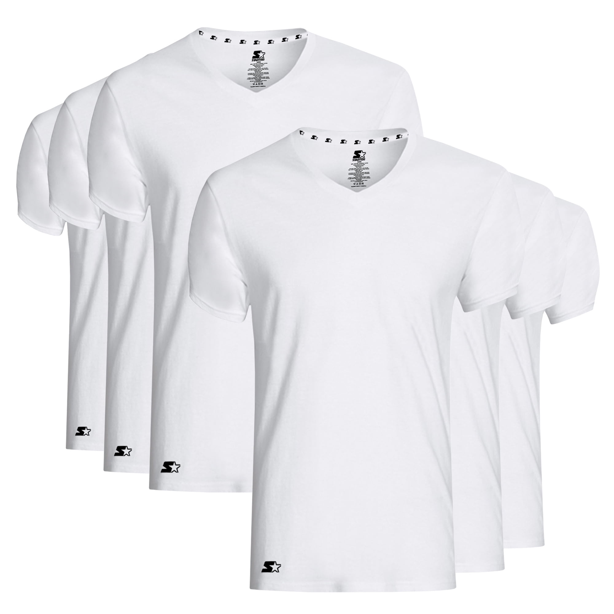Starter Men’s Essential V Neck White Undershirt Breathable Cotton Shirt