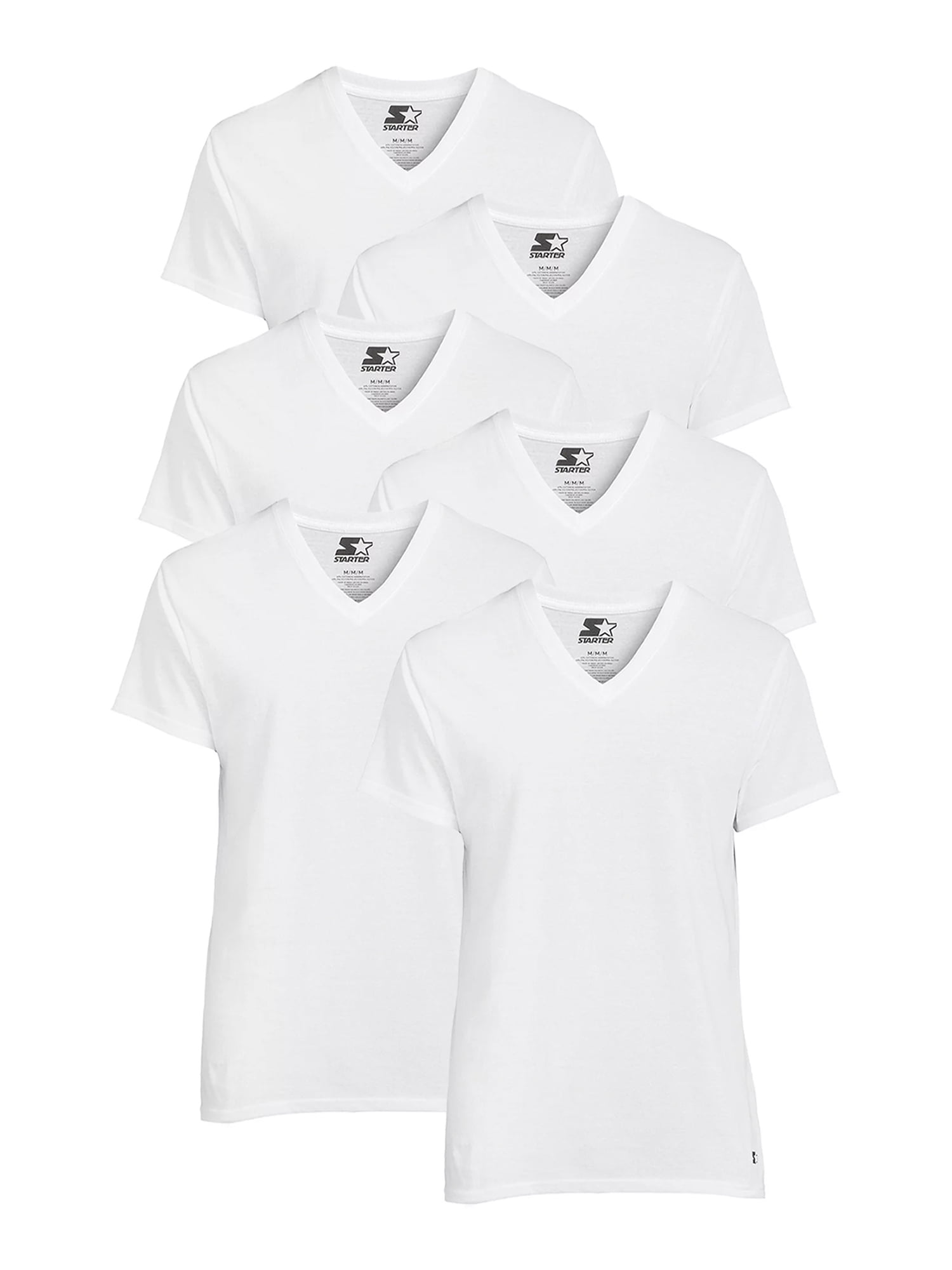Starter Men’s Essential V Neck White Undershirt Breathable Cotton Shirt