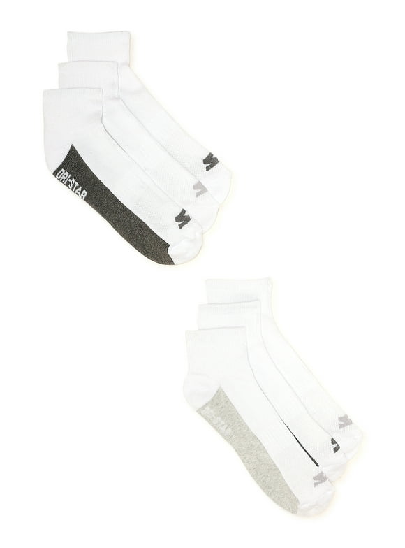Starter Men's Half Cushion Quarter Socks, 6-Pack