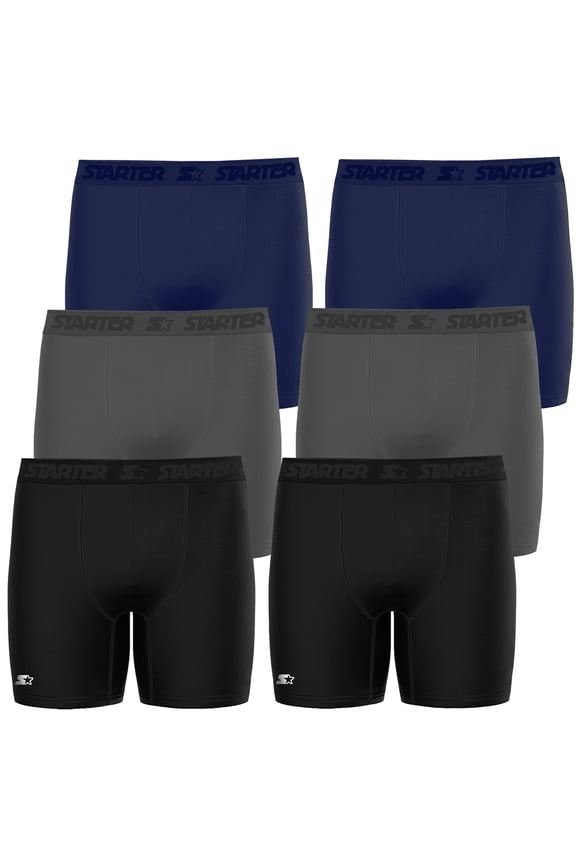 Starter Men's Lightweight Polyester Boxer Briefs, Multicolor (6 Pack)