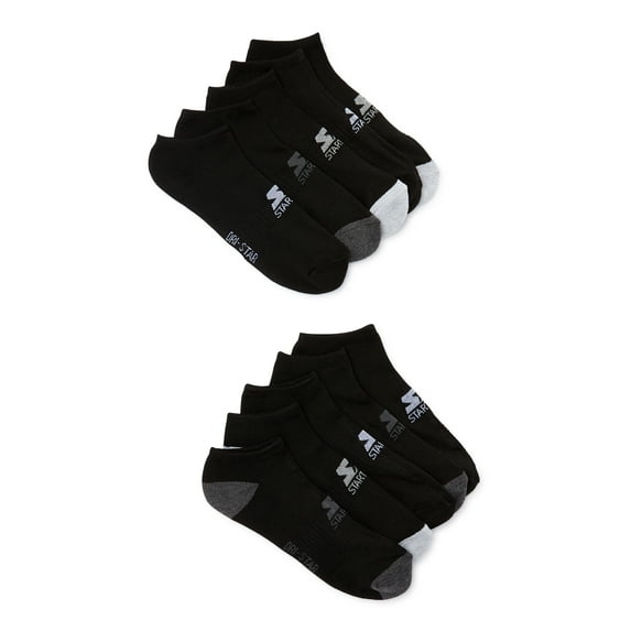 Starter Men's Logo Top No Show Socks, 10-Pack