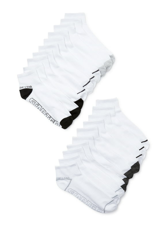 Starter Men's Outline Logo Quarter Socks, 20-Pack