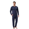 thumbnail image 1 of Starter Men's Pajamas 2-Piece Super Soft Long Sleeve Top and Pant Set, Navy, M, 1 of 7