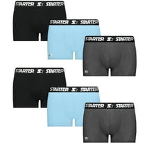 Starter Men’s Trunks Breathable Cotton Underwear Boxers for Men, Black/Lt Blue/Chg Large 6-Pack