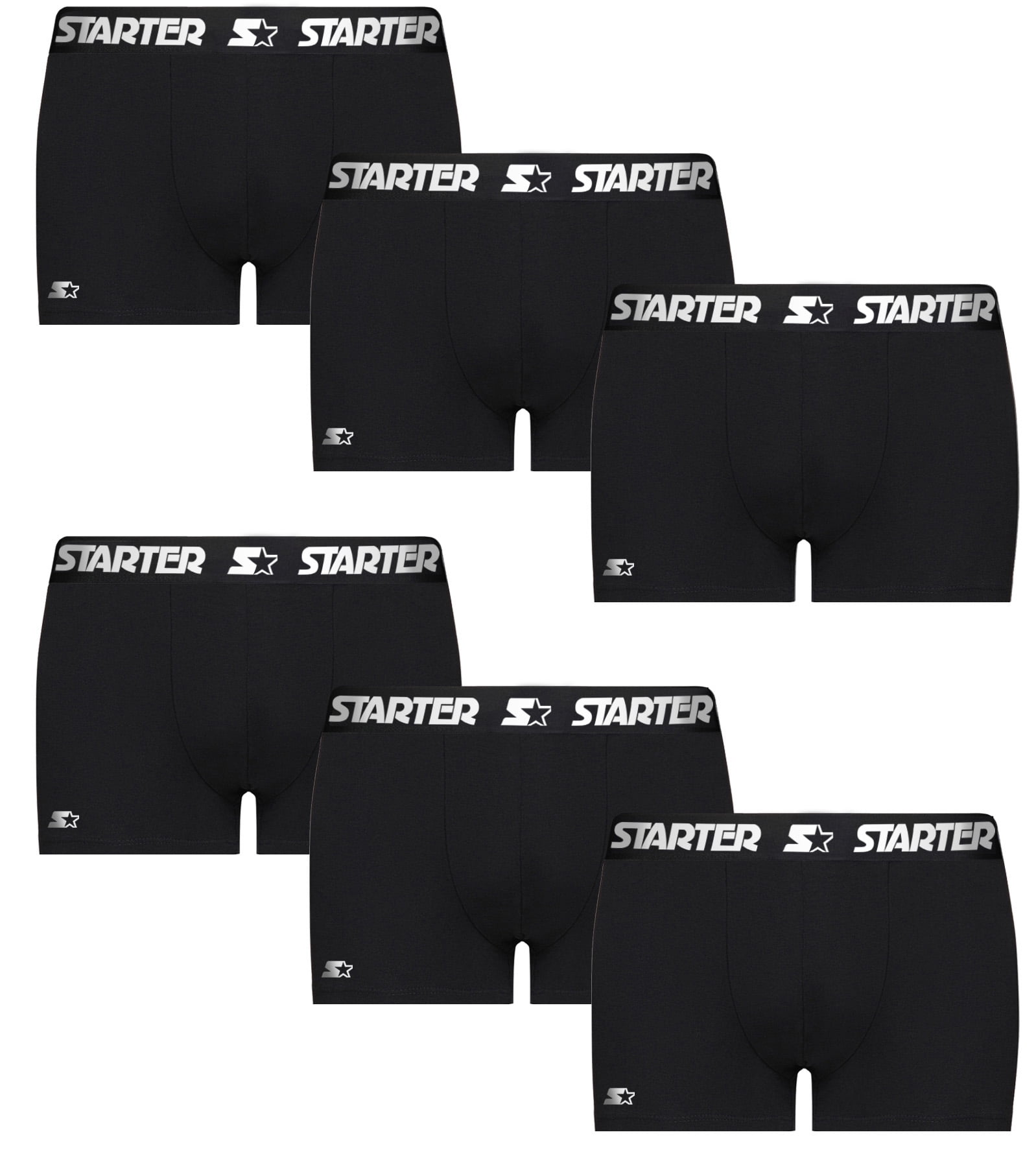 Starter Men’s Trunks Breathable Cotton Underwear Boxers for Men, Black XL  6-Pack