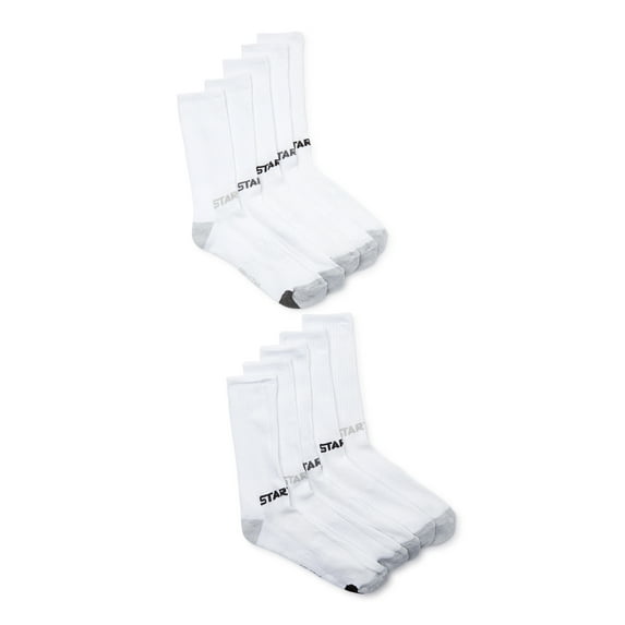Starter Men's Two Tone Toe Crew Socks, 10-Pack