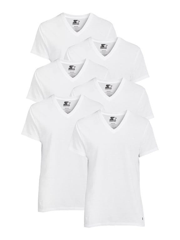 Men's V-Neck Tees with Short Sleeves, 6-Pack