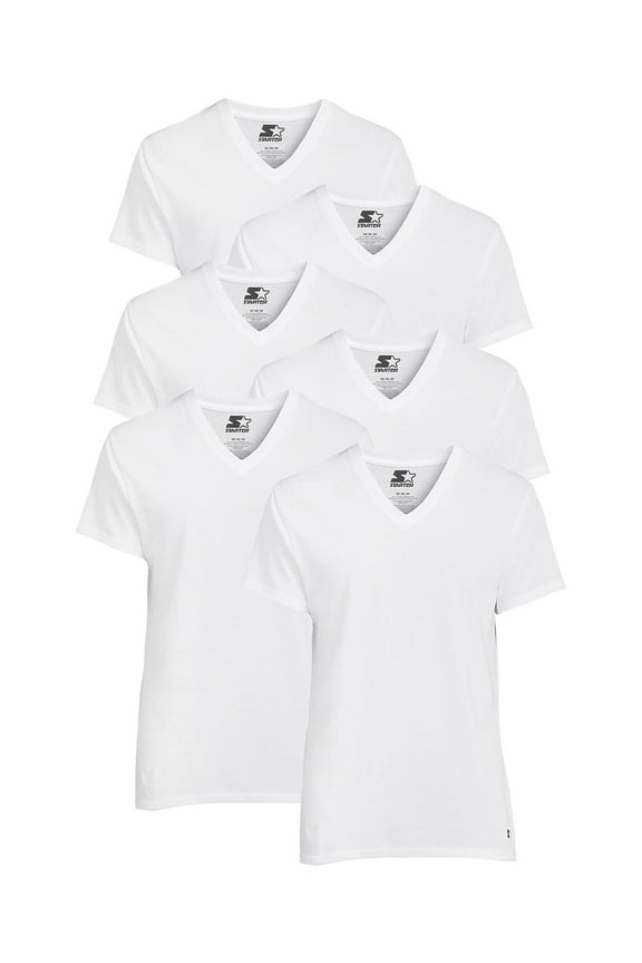 Men's V-Neck Tees with Short Sleeves, 6-Pack