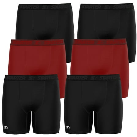 Starter Men’s and Big Men’s Active Performance Boxer Briefs, 6-Pack, Sizes S-5X