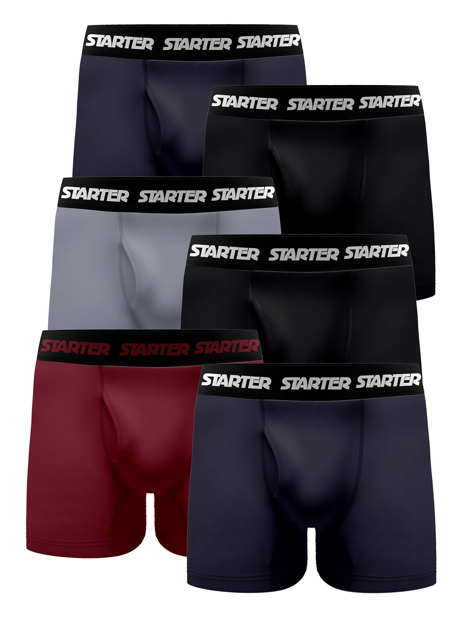 Starter Men’s and Big Men’s Active Performance Boxer Briefs, 6-Pack, Sizes S-5X