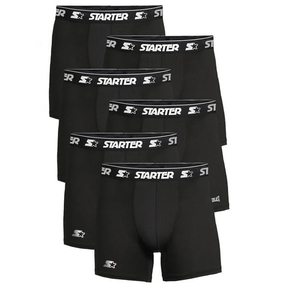 Starter Men’s and Big Men’s Active Performance Boxer Briefs, 6-Pack, Sizes S-5X