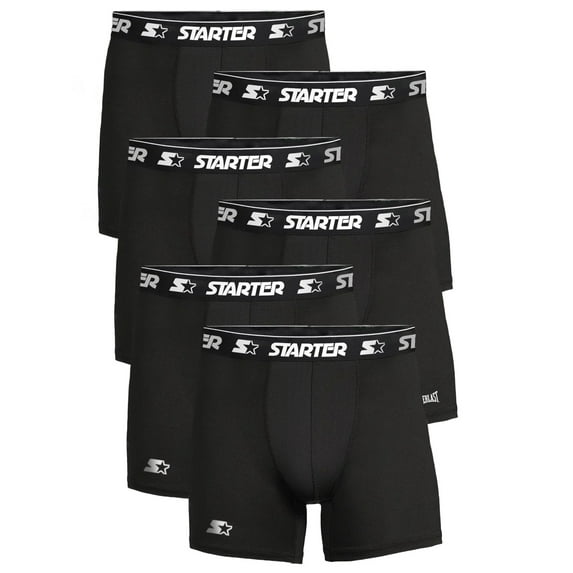 Starter Men’s and Big Men’s Active Performance Boxer Briefs, 6-Pack, Sizes S-5X
