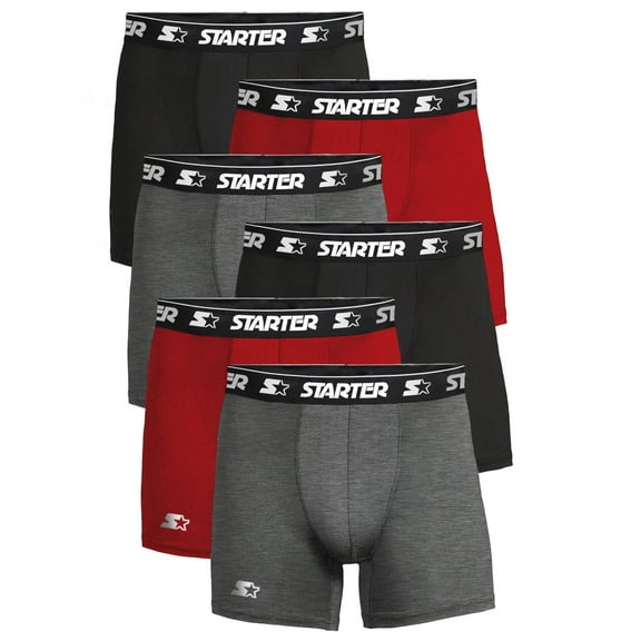 Starter Men’s and Big Men’s Active Performance Boxer Briefs, 6-Pack, Sizes S-5X