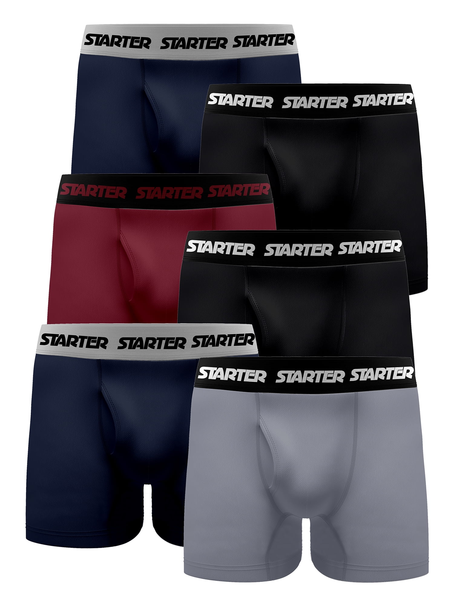 Starter Men’s and Big Men’s Active Performance Boxer Briefs, 6-Pack, Sizes S-5X