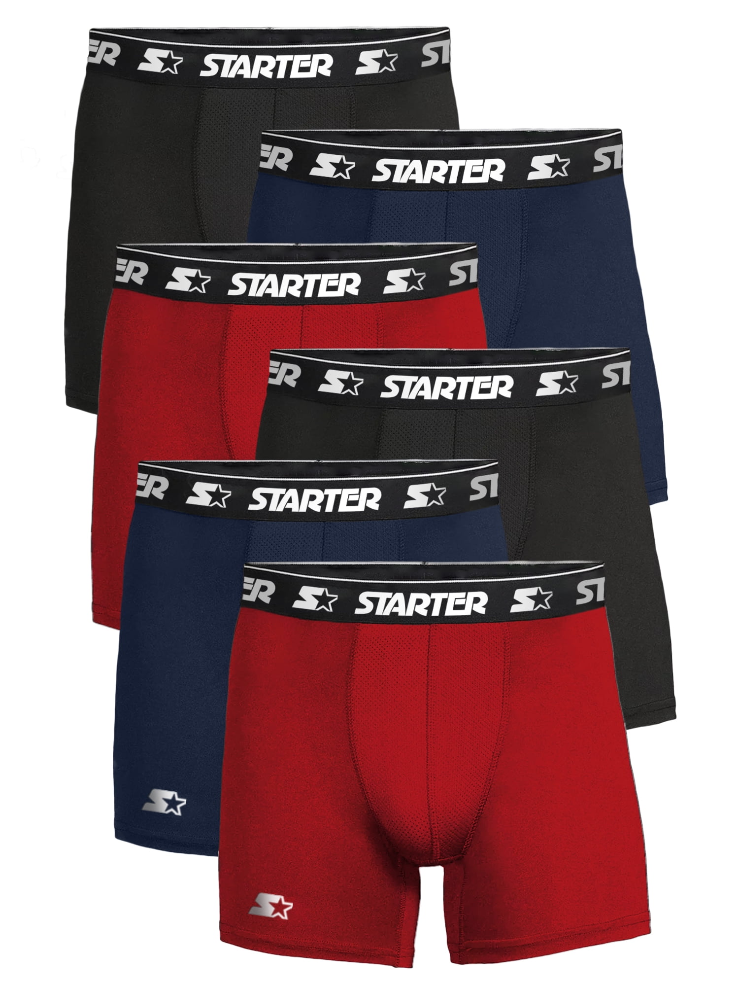 Starter Men’s and Big Men’s Active Performance Boxer Briefs, 6-Pack, Sizes S-5X
