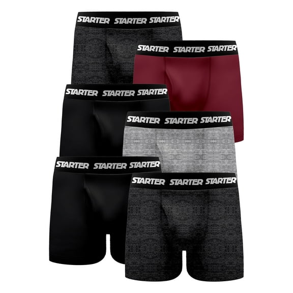 Starter Men's and Big Men’s Stretch Cotton Boxer Briefs, 6-Pack, Sizes S-5X