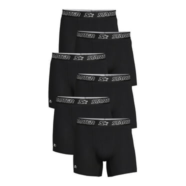 Starter Men's and Big Men’s Stretch Cotton Boxer Briefs, 6-Pack, Sizes S-5X