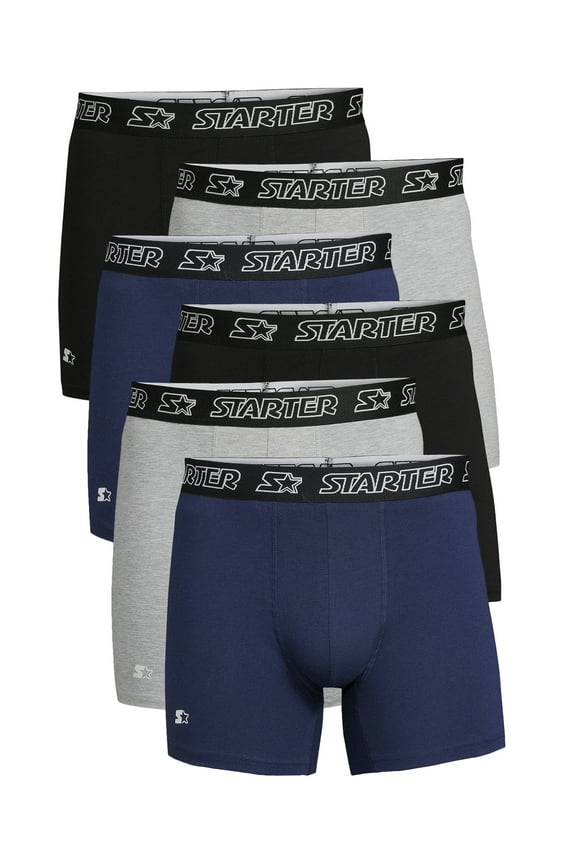 Men's and Big Men’s Stretch Cotton Boxer Briefs, 6-Pack, Sizes S-5X