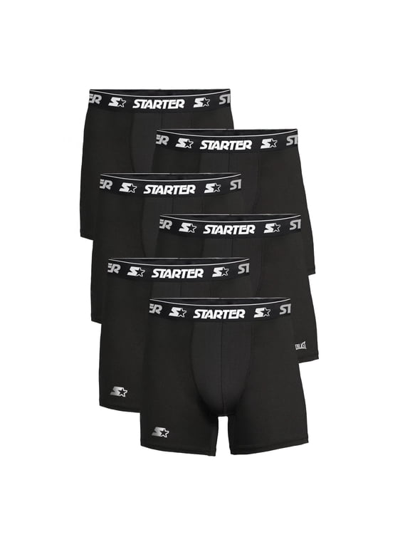 Mens Boxer Briefs Active Performance Breathable Underwear for Men, Black 3X 6-Pack