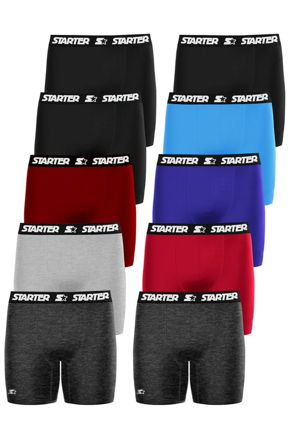 Mens Boxer Briefs Active Performance Breathable Underwear for Men, Pack B 10-Pack