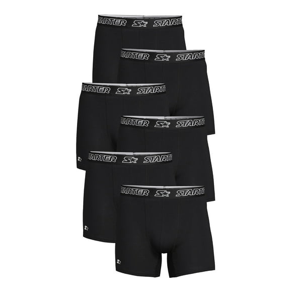 Starter Mens Boxer Briefs Breathable Cotton Underwear Pack, 6-Pack