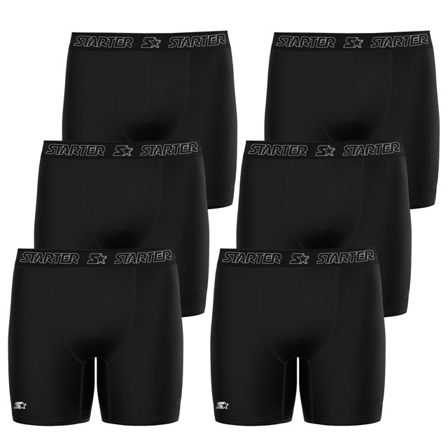 Starter Mens Boxer Briefs Breathable Cotton Underwear Pack, 6Pack