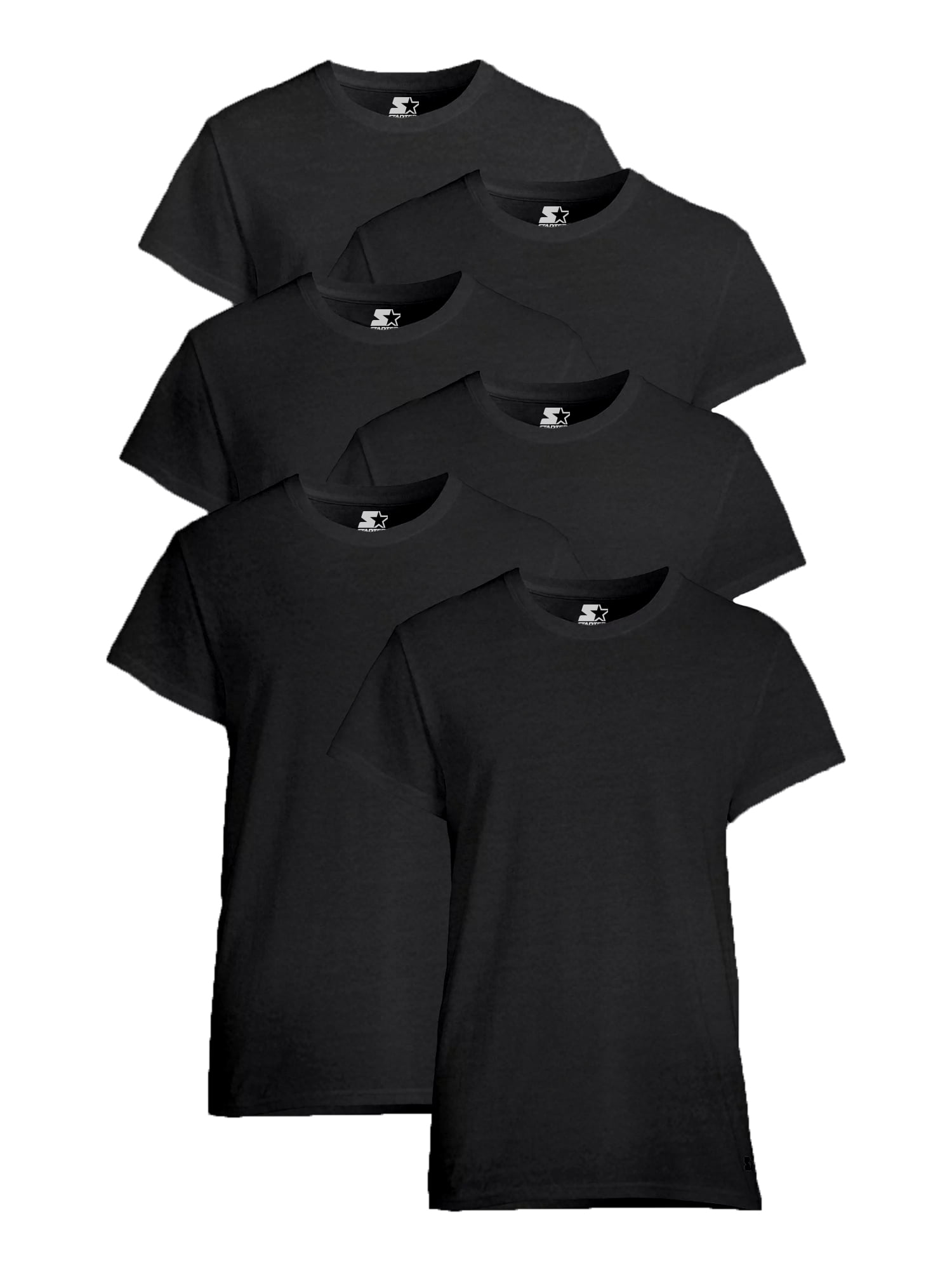 Starter Mens Crew Neck Undershirt Breathable Tagless Men’s Undershirts, 6Pack