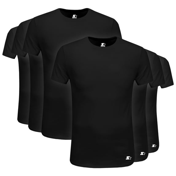 Starter Mens Crew Neck Undershirt Breathable Tagless Men’s Undershirts, 6-Pack