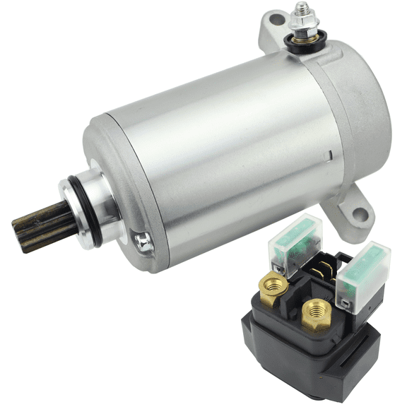 Starter Motor and Relay For Yamaha Big Bear 400 2000-2012, Wolverine 350 1995, Replaces 4KB-81800-00 4KB-81800-00-00 4KB-81890-00-00 5FU-81800-00 FU-81800-00