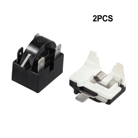 Starter Relay with Thermal Overload Cut-off for Refrigerator Compressors Designed for 1/6HP 1/4HP 1/3HP and 1/2HP Models R600A Compatible (4pin-12ohm+1/6HP)