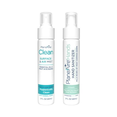 Starter Set: (1) PlaneAire Hand Sanitizer Gel 3-Mint & (1) PlaneAire Clean Surface & Air Mist