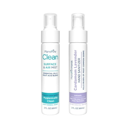 Starter Set: (1) PlaneAire Hand Sanitizer Lotion Cardamom Lavender & (1) PlaneAire Clean Surface & Air Mist