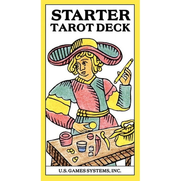 Starter Tarot Deck: Beginner-Friendly 78-Card Starter Deck with Upright & Reversed Keywords Printed on Each Card, Bl, (Hardcover)