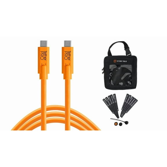 Starter Tethering Kit with 15' USB-C to USB-C Cable, Orange