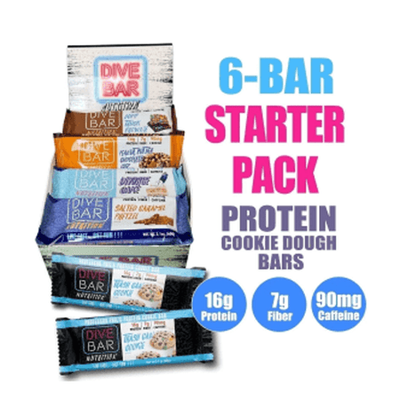 Starter Variety Pack (6) - High Protein, Caffeinated Cookie Dough Bars - Dive Bar Nutrition