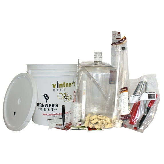 Starter Winemaking Equipment Kit w/ Better Bottle & Double Lever Corke