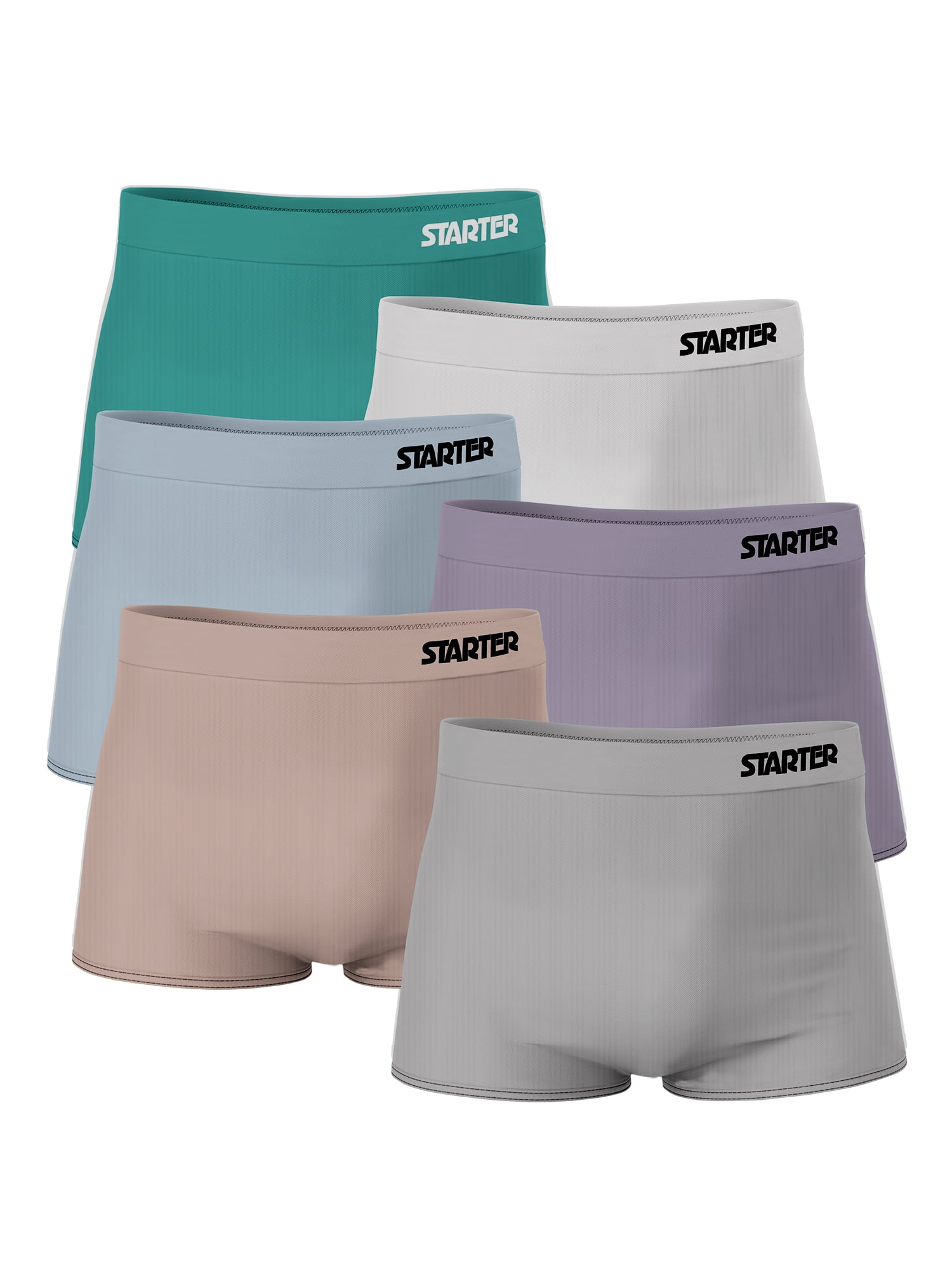 Starter Women's Seamless Boyshort Underwear, 6-pack