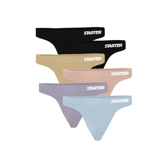 Starter Women's Seamless Thong Underwear, 6-pack