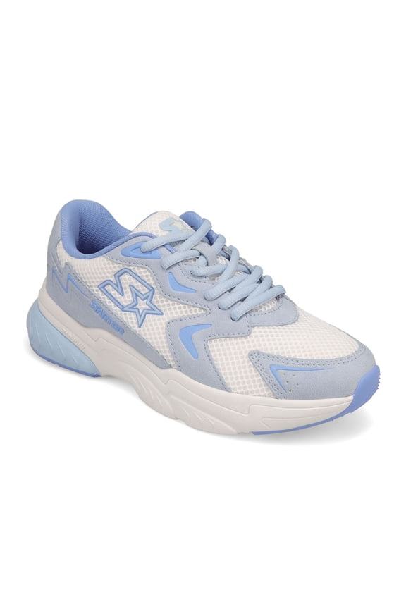 Womens Star Light Synthetic Leather and Mesh Sneaker