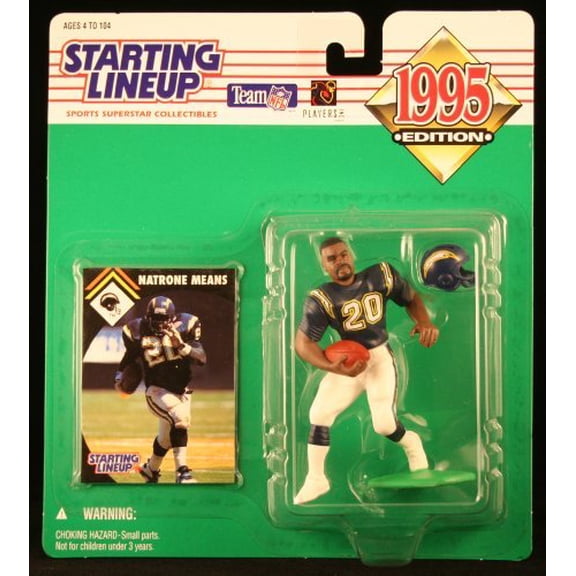 Starting Lineup NATRONE Means / SAN Diego chargers 1995 NFL Action Figure & Exclusive NFL collector Trading card