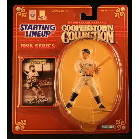 Starting Lineup TRIS Speaker / Cleveland Indians 1998 MLB Cooperstown Collection Action Figure & Exclusive Trading Card