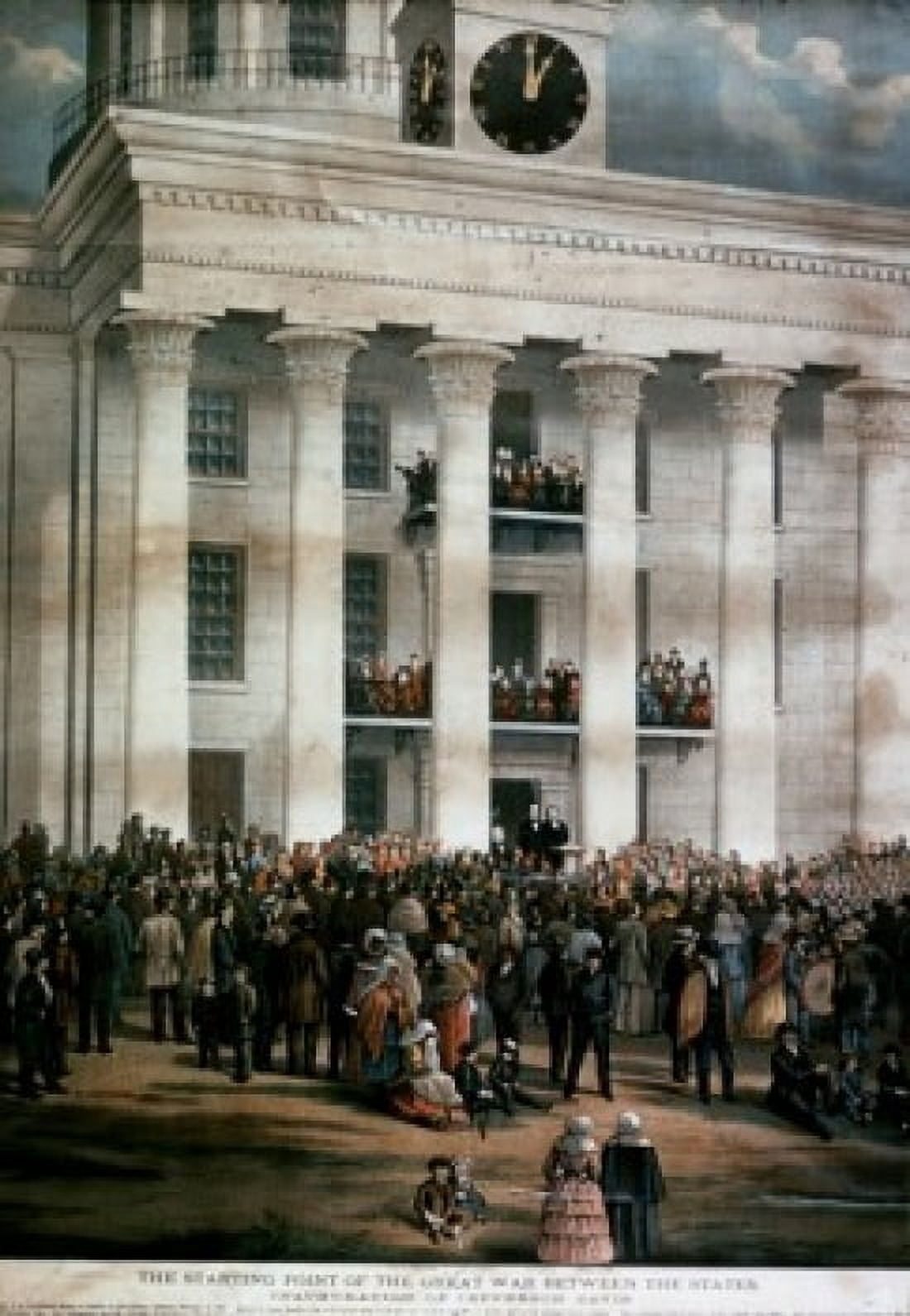 The Starting Point of the Great War Between States Inauguration of Jefferson Davis 1861 ca 1888 James Massalon Lithograph Canvas Art - James Massalon (24 x 36)