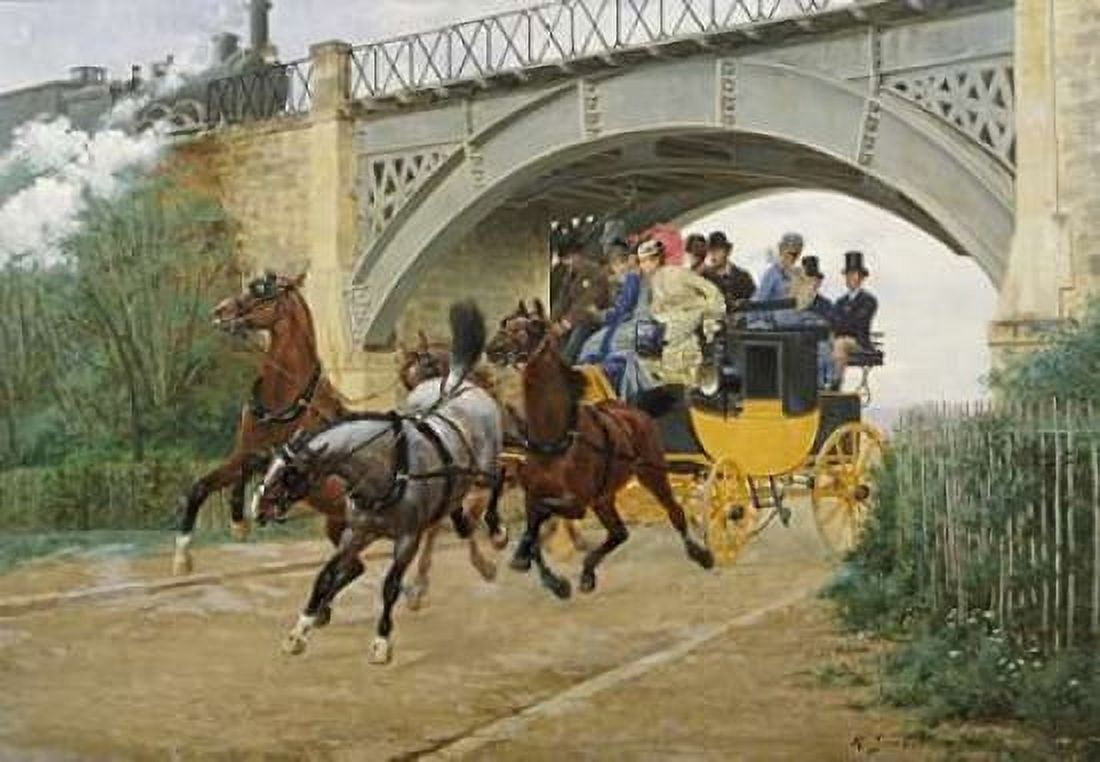 Startled By Steam Canvas Art - Jean Richard Goubie (20 x 28)