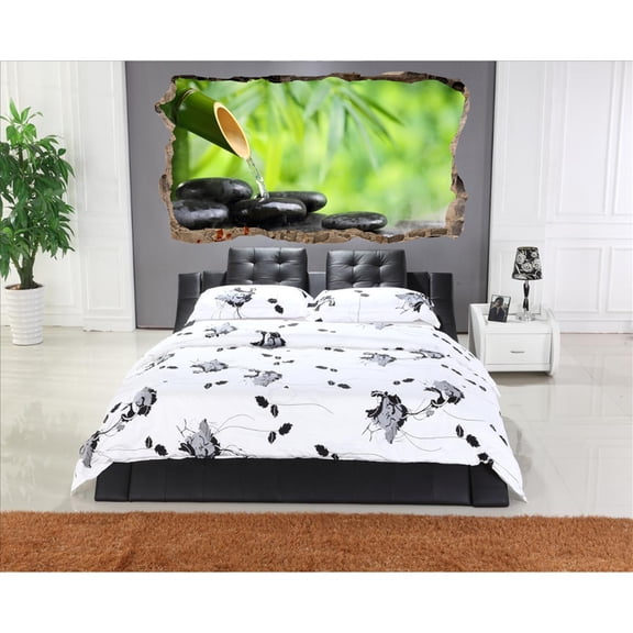 Startonight 3D Mural Wall Art Photo Decor Zen Stones Amazing Dual View Surprise Wall Mural Wallpaper for Bedroom Feng Shui Wall Paper Art Gift Large 47.24 ‘’ By 86.61 ‘’