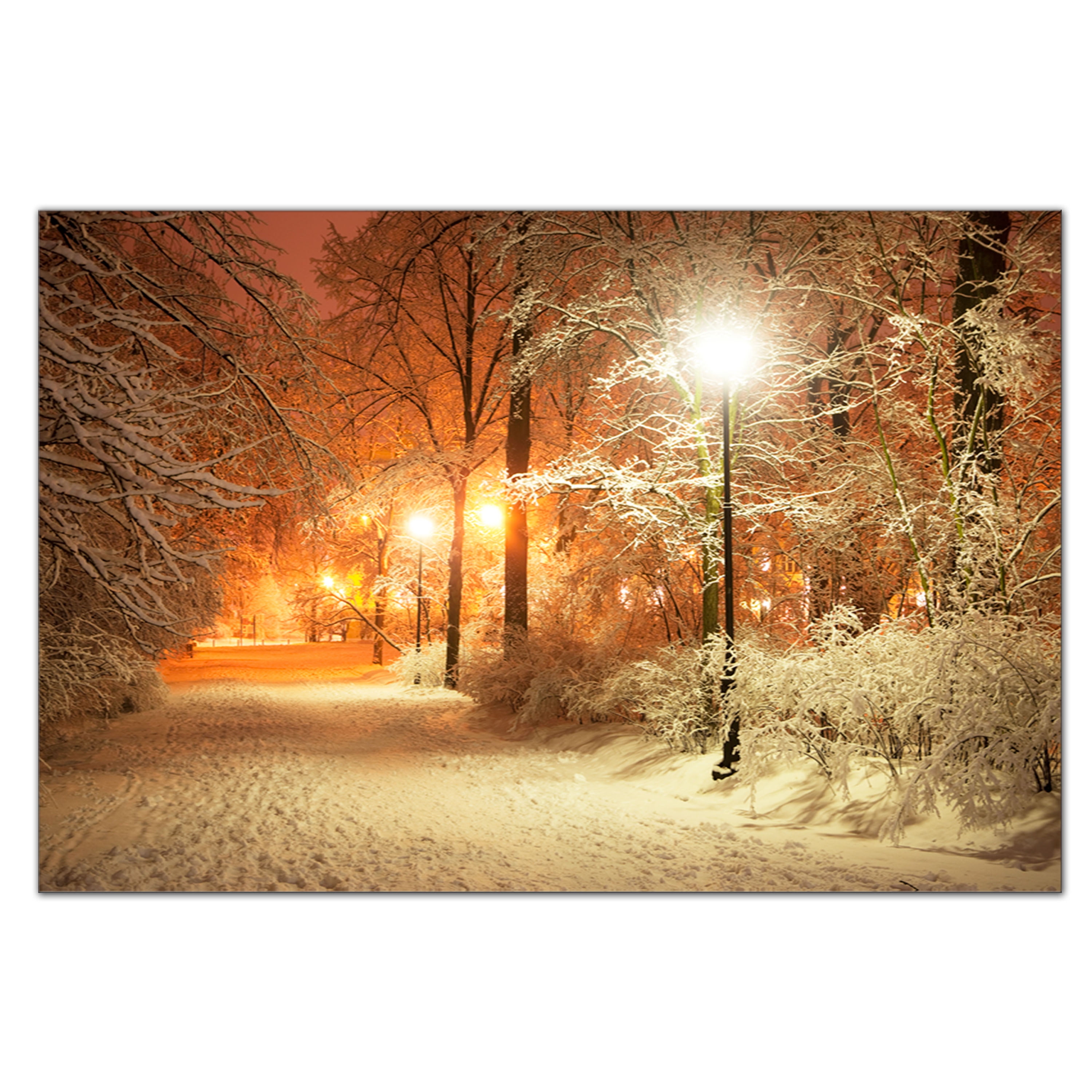 Startonight Glass Wall Art - Frozen Trees - Landscape Acrylic Glass Huge Artwork Set of 7 Panels 90 x 240 cm Startonight Tempered Acrylic Glass Wall Art - Landscape Theme