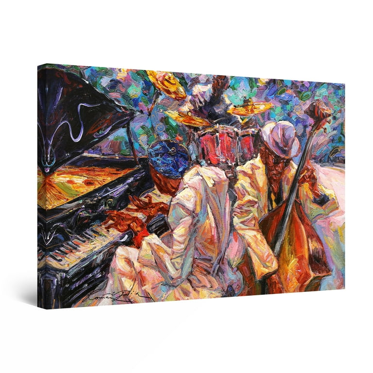 Startonight Canvas Wall Art Abstract - Orange Jazz Orchestra
