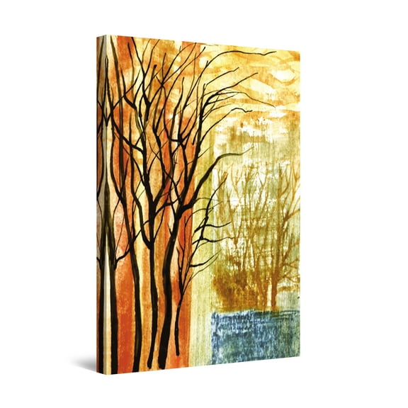 Startonight Canvas Wall Art Abstract Trees Brown Decor, Framed 24" x 36" 