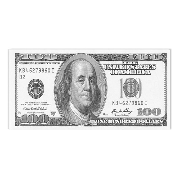 Startonight Canvas Wall Art Black and White Abstract 100 Dolars American Money, Dual View Surprise Artwork Modern Framed Ready to Hang Wall Art 100% Original Art Painting 23.62 X 35.43 inch