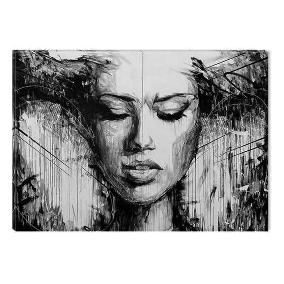 Startonight Canvas Wall Art Black and White Abstract Woman Sensuality in Art, Dual View Surprise Artwork Modern Framed Ready to Hang Wall Art 100% Original Art Painting 23.62 X 35.43 inch