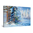 thumbnail image 1 of Startonight Canvas Wall Art Idyllic Winter Landscape and Fir , Framed 32" x 48", 1 of 6